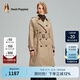 Hush Puppies暇步士女裝女士中長款收腰風(fēng)衣外套 130卡其 XL