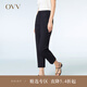 OVV2023春夏新款女裝簡約經(jīng)典休閑通勤舒適彈力煙管九分褲子 赫本黑（凈色）07 XL