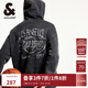 杰克·瓊斯（JACK&JONES）男裝NBA聯(lián)名款湖人隊春秋做舊水洗純棉寬松連帽衛衣224433095 黑砂色E44 常規 S 170