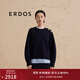 ERDOS 圓領(lǐng)精紡四平空轉套衫寬松老錢(qián)風(fēng)保暖加厚女羊絨 藏藍 165/84A/M