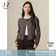 玖姿·安娜蔻通勤優(yōu)雅香風(fēng)羊毛圈圈紗舒適針織開(kāi)衫女裝2024冬款 咖啡 S