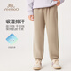 英氏（YEEHOO）女童褲子兒童長(cháng)褲中大童裝衛褲吸濕排汗運動(dòng)休閑褲秋裝 卡其 150