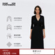 Diane von Furstenberg[小黑裙] 七分袖摩登針織中長裹身連衣裙MR49E00 曜石黑 S