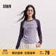 森馬（Semir）長(cháng)袖T恤女拼色插肩袖小狗套頭衫鹽系潮冬季抓毛衣服101724101010