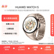 HUAWEI WATCH 5 42mm高端款爍金色904L不銹鋼表殼晨曦金鈦金屬表帶首創(chuàng  )X-TAP智感窗eSIM通信華為智能手表