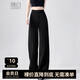 晚白【專享】時(shí)尚簡約氣質(zhì)褲子百搭純色毛呢加絨休閑褲女 黑色 28