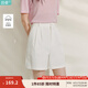 茵曼（INMAN）章若楠同款|茵曼通勤純棉短褲女2025年夏季新款五分直筒白色褲子 云朵白 27