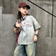 G.DUCKKIDS2025年新款寶寶童裝短袖80773字母T恤可愛(ài)清涼穿搭時(shí)尚 暈染灰短袖 120 cm