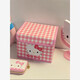 可愛(ài)HelloKitty收納箱學(xué)生宿舍女生可折疊皮面防水衣服零食儲物箱 格子凱蒂貓 38*25*25cm