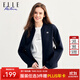ELLE ACTIVE秋季撞色棒球領(lǐng)夾克外套女士顯瘦運動(dòng)休閑百搭拼接時(shí)尚潮流棒球服 藏青/白 2XL