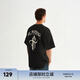 CHINISM CH赤塵圓領(lǐng)純棉短袖t恤男士夏季潮流休閑運動半袖寬松情侶上衣 黑色 L
