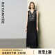 顏域V領(lǐng)收腰背心連衣裙女2025夏季新款高級(jí)感氣質(zhì)假兩件無(wú)袖長(zhǎng)裙 黑色 L