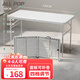 ALL POP 折疊桌電腦桌戶(hù)外學(xué)習擺攤長(cháng)桌寫(xiě)字桌租房家用書(shū)桌可折疊餐桌 1.2米桌面折疊（4檔無(wú)飛機架）