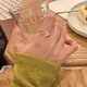 栢啟歆山茶花戒指女輕奢小眾設計碎鉆高級感食指環(huán)可調節個(gè)性開(kāi)口戒百搭 戒指金色可調節【溫柔小花】