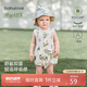 babylove嬰兒包屁衣夏薄款竹棉山茶男女寶寶透氣無袖三角哈衣爬服睡衣夏裝