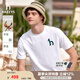 哈吉斯（HAZZYS）男裝 夏季休閑重磅大Logo寬松圓領(lǐng)短袖T恤男ASTZE0CBX70 白色WT L （175/96A 48）