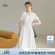 FANSILANEN22FS2026法式V領(lǐng)連衣裙女夏新款肌理感初戀小白裙 溫柔白（短款） S