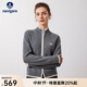 Navigare意大利小帆船羊毛衫女士秋冬季半高領(lǐng)彈力休閑毛衣通勤針織開衫女 知更雀灰/白 M