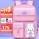 第九城堡小學(xué)生護(hù)脊書包女孩卡通兔子減負(fù)背包1-3-6年級(jí)男孩輕便兒童書包