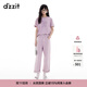 DZZIT地素短袖T恤2025夏季新款蝴蝶結(jié)網(wǎng)紗貼布繡上衣女3J2B3331X 淺紫色 XS