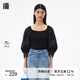 播毛衫秋商場(chǎng)同款針?biāo)罂椘唇釉煨透袩艋\袖女BDQ3SD0006 K40黑色 S