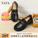 他她（TATA）樂(lè)福鞋女鞋2025秋季商場(chǎng)同款六便士時(shí)尚休閑新款黑色ETV01CA5 黑色 37