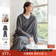 對白【AN大碼系列】慵懶連帽針織毛衣套裝冬季微胖mm茶系穿搭一整套 碳灰色 3XL 建議體重160-180