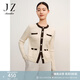 玖姿·安娜蔻圓領(lǐng)優(yōu)雅通勤日常小香風長袖開衫毛衫女冬款 米白 M
