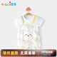 優(yōu)奇夏天嬰兒夏裝寶寶夏季衣服薄款3一6個(gè)月短袖連體衣半袖哈衣純棉女