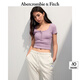 ABERCROMBIE & FITCH【多色亨利領(lǐng)】女裝25夏新款經(jīng)典小麋鹿修身短袖T恤KI139-5271 粉色 M (165/96A)
