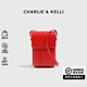 CHARLIE&KELLI CK品牌包包女包輕奢手機包多巴胺小包單肩斜挎包七夕禮物送女友 紅色【代寫(xiě)賀卡 品牌禮袋 】