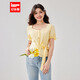 IEF/愛(ài)依服【微胖】大碼女裝2025夏季新款法式成熟通勤百搭上衣 黃 M