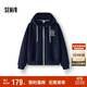 森馬（Semir）[商場(chǎng)同款]外套女連帽刺繡學(xué)院風(fēng)2025春寬松質(zhì)感夾克101125108002