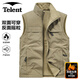 天倫天（Telent）棉馬甲男秋冬戶(hù)外加絨雙面穿防寒保暖無(wú)袖馬夾外套上衣 卡其 XL