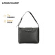 瓏驤（LONGCHAMP） 禮物女士黑色牛皮革中號腋下包Hobo包 10189 987 001