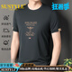 SUSTYLE高端奢侈品男裝短袖男士T恤高檔涼感桑蠶絲圓領夏季新款休閑打底 灰色 M