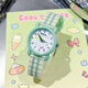 歌莉侑（GCCLIYO）手表女學(xué)生高中女生高顏值可愛(ài)小清新初中生石英腕表女孩生日禮物 綠帶白綠框