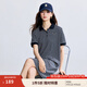 茵曼（INMAN）學(xué)院風(fēng)POLO領(lǐng)條紋T恤裙2025時(shí)尚簡(jiǎn)約氣質(zhì)寬松中長(cháng)連衣裙 寶藍條紋 S