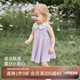 babylove女寶寶連衣裙夏季純棉紗布嬰兒裙子刺繡無(wú)袖甜美公主裙 藤紫色 100 cm