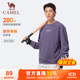 駱駝（CAMEL）雙面搖粒絨衛衣男女寬松休閑長(cháng)袖套頭衫 J35CA9L3009 凝夜紫 XXXL