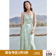 獨(dú)束獨(dú)束大碼女裝【半夏花影】吊帶碎花連衣裙2025夏印花中長款裙 半夏綠 XL （尺碼：3）