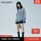 moussy【趙露思同款】 25秋季新品甜酷字母毛針織衫028IAZ70-1028 110藍色 均碼
