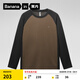 蕉內(nèi)（Bananain）熱皮503+++男士長(zhǎng)袖T恤保暖7A抗菌秋冬款加絨加厚打底衫內(nèi)衣秋衣 沙巖棕拼黑色 XXL