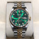 【二手99新】勞力士男表16233日志系列自動(dòng)機械后鉆盤(pán)18k間金二手奢侈品腕表36表徑 綠盤(pán)