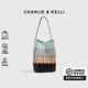 CHARLIE&KELLI CK品牌包包女包幾何菱格菜籃子水桶包腋下包女士2025新款手提包 卡其拼色【七夕情人節(jié)禮物】 大號(hào)【七夕情人節(jié)禮物】