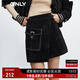 ONLY夏季休閑設計感A字高腰短款皮裙半身裙女|12339M004 H1Z 黑色BLAC 165/68A/MR