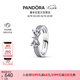 潘多拉（PANDORA）恒耀白蝴蝶戒指銀色密鑲雙環(huán)設(shè)計(jì)精致七夕情人節(jié)禮物送女友