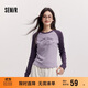 森馬（Semir）長(cháng)袖T恤女拼色插肩袖小狗套頭衫鹽系潮冬季抓毛衣服101724101010