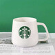星巴克（Starbucks）杯子限量版簡(jiǎn)約歐式水杯馬克杯家用陶瓷杯小禮品星巴風(fēng)咖啡杯早餐 p款(單杯)無(wú)勺 450ml