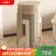 好爾（haoer）凳子家用塑料凳子板凳高凳客廳圓凳加厚登子可疊放4個(gè)裝卡其灰白
